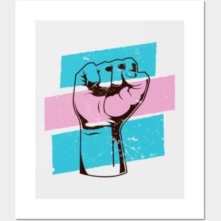 Fight for Trans Rights // Protest Fist Transgender Pride Flag Posters and Art
